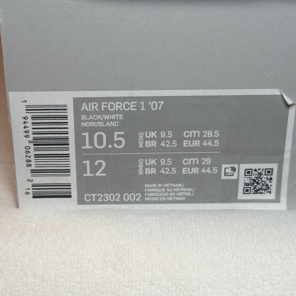 Nike Air Force 1 ’07 Black White Tumbled' CT2302-002 | 10.5M - Picture 9 of 10